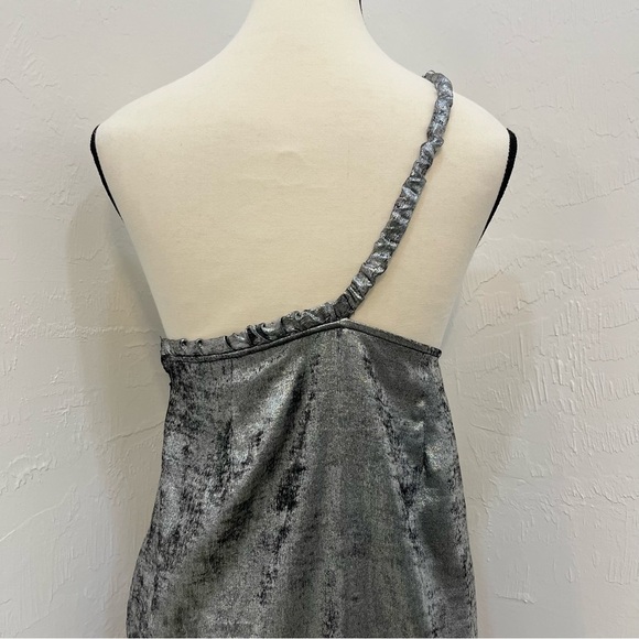 Future Collective Women Elegant Silver One-Shoulder Dress - Picture 5 of 7